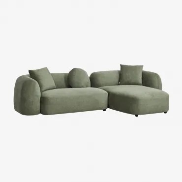 Sofá Modular Chaise Longue Direito De 2 Peças Em Chenille Coco Chenille Verde Sálvia - Sklum