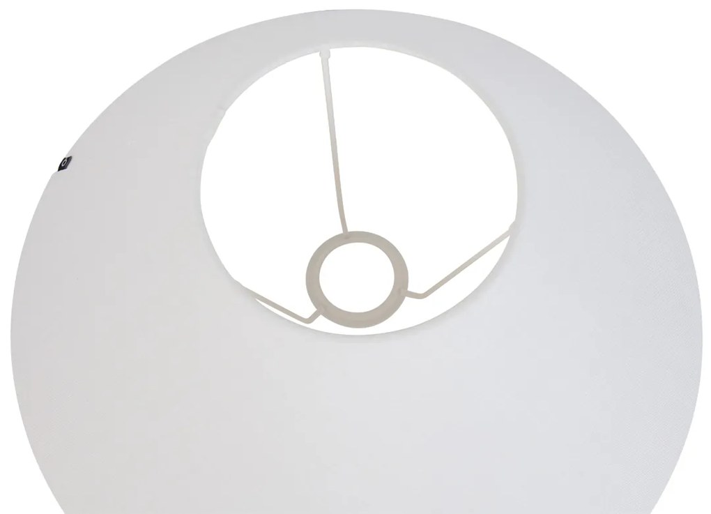 Abajur de linho branco redondo inclinado 40/15/16