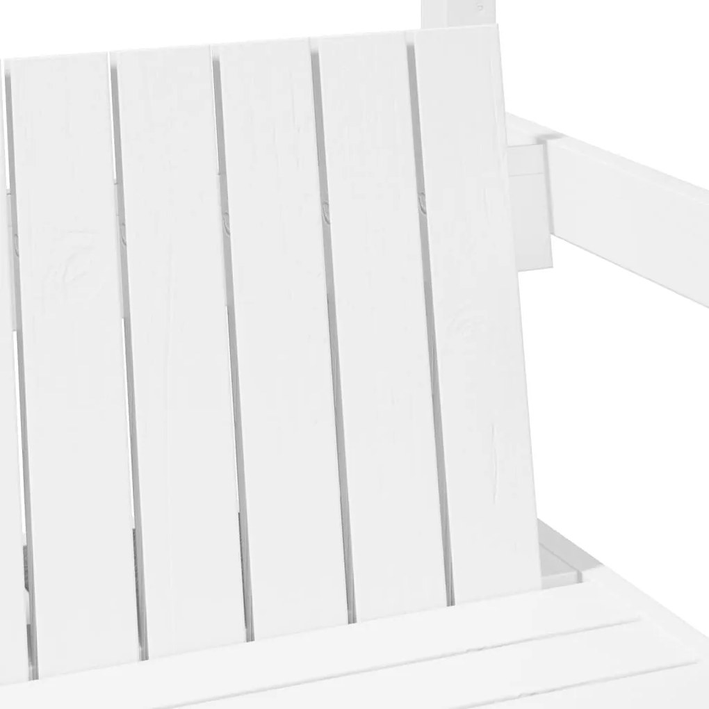 Conj. cama e banco c/ telhado 75x190 cm pinho maciço branco