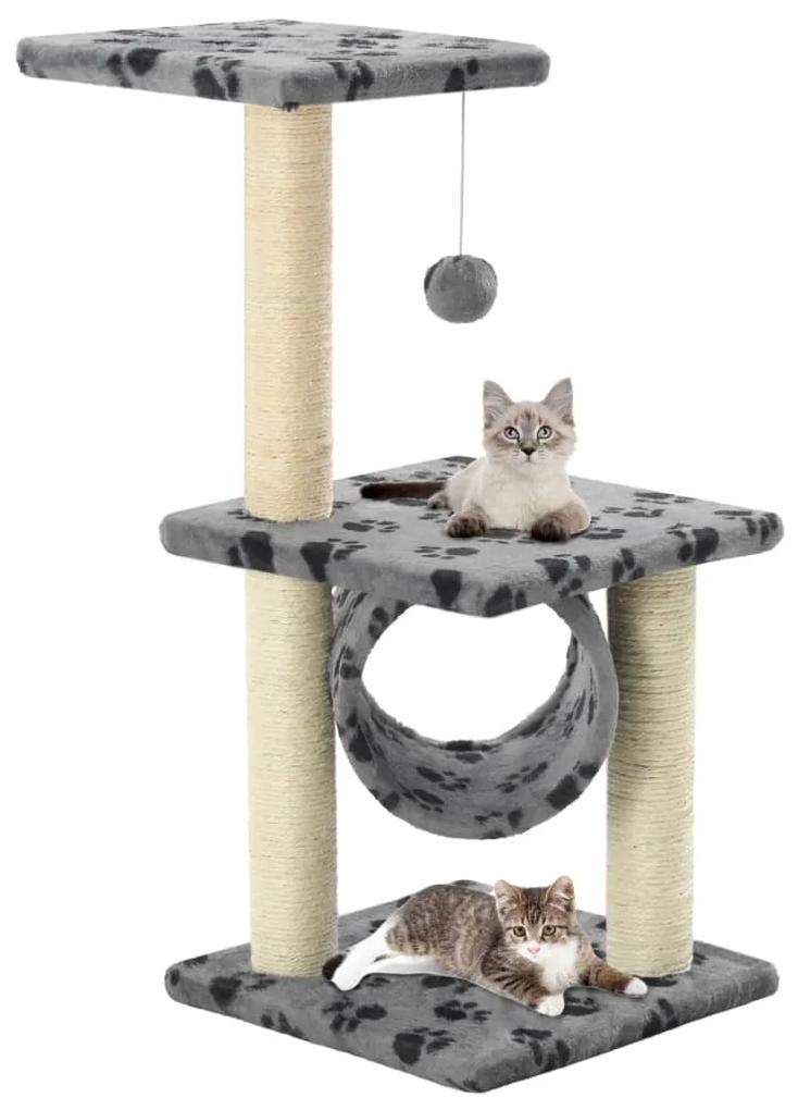Árvore para gatos c/postes arranhadores sisal 65 cm cinzento