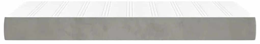 Colchão de molas ensacadas 90x220x20 cm veludo cinza-claro