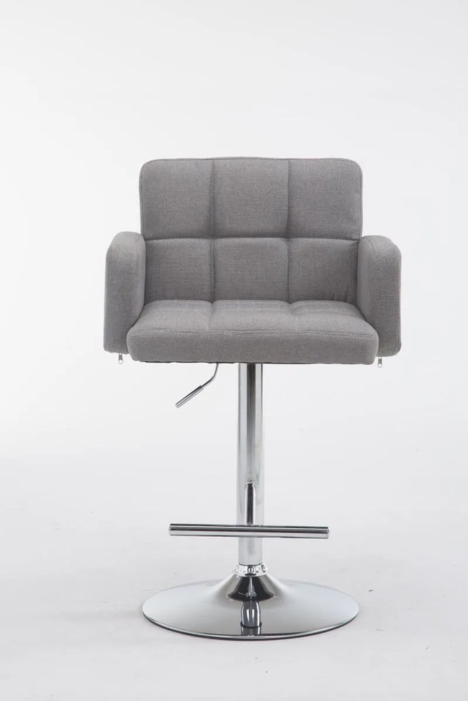 Banco de bar Los Angeles em tecido 60 x 93-113 x 56 cm Cinzento