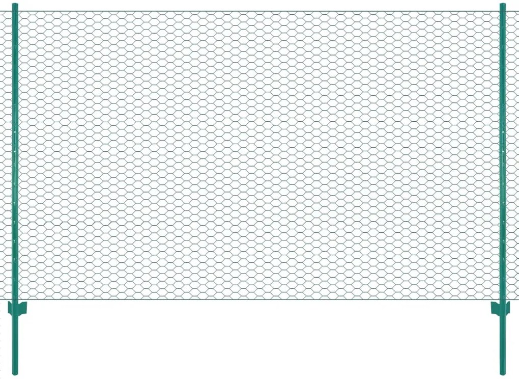 Cerca de arame com postes aço 25x1,5 m verde