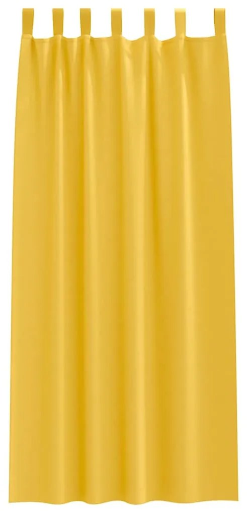 Cortinas 2 pcs amarelo mostarda 260 x 140 cm Poliéster