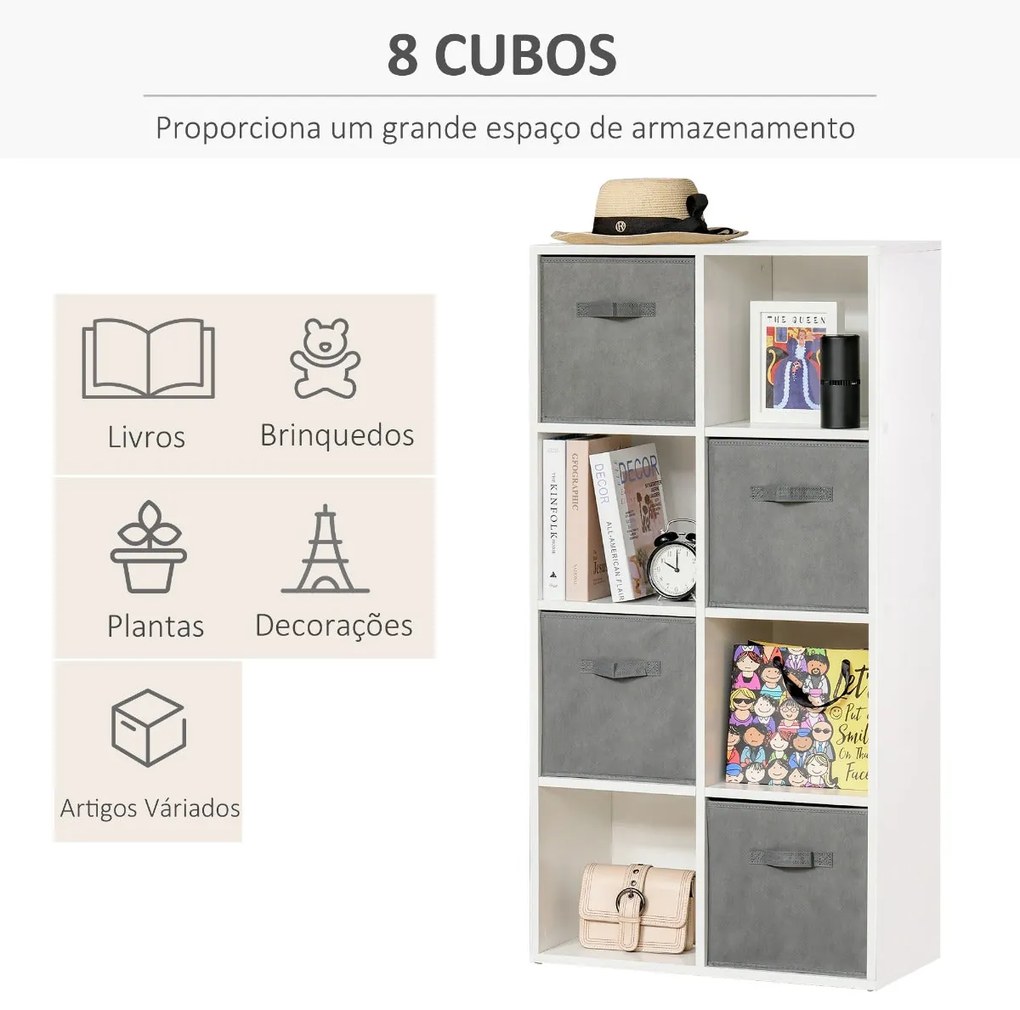 Estante Lelu com 8 Cubos - Design Nórdico