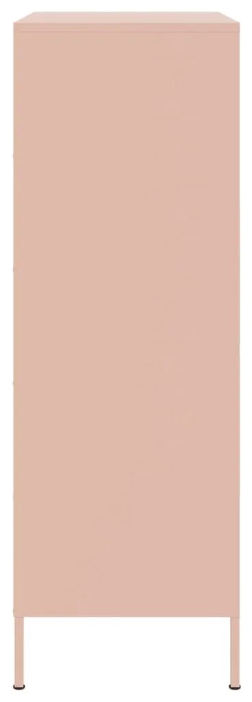 Aparador alto 68x39x113 cm aço rosa