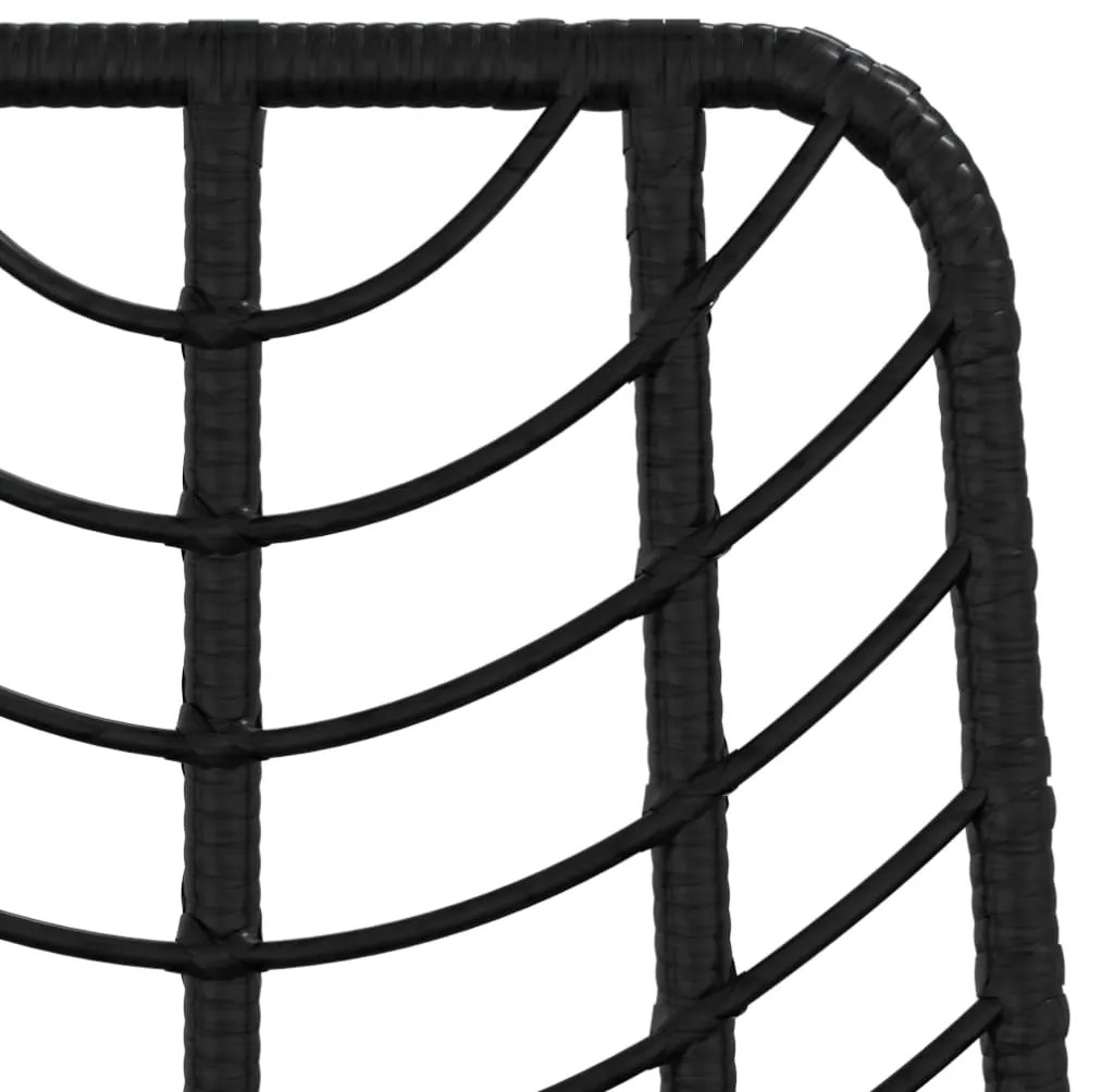 Bancos de bar 2 pcs 45x56x103,5 cm vime PE e aço preto