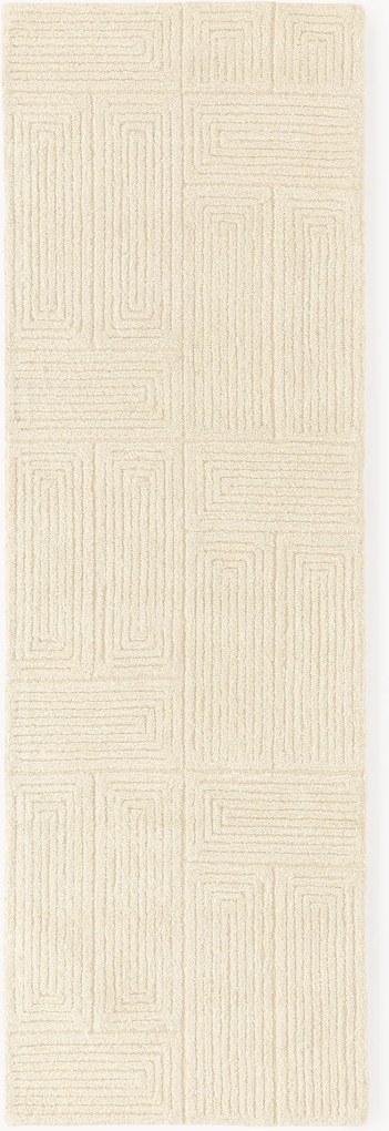 Passadeira em lã artesanal com padrão geométrico Alexia