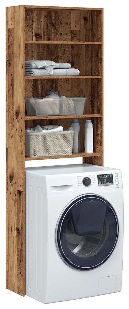vidaXL Armário para máquina de lavar roupa madeira velha 64x24x190 cm