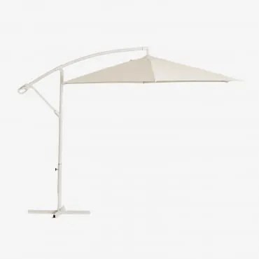 Parasol 295 Cm Em Tecido E Aço Salina Gardénia Branco - Sklum
