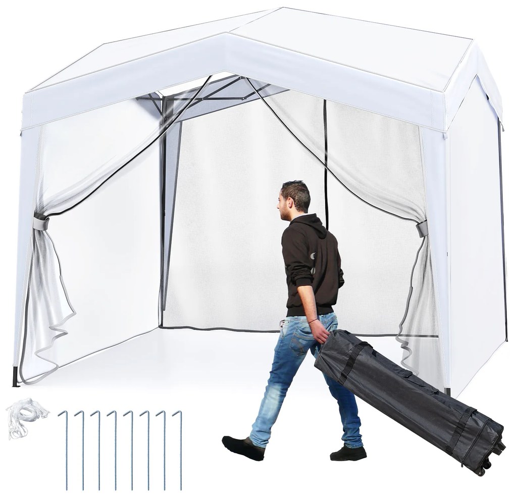 Conjunto de jantar de pátio de 6 peças com guarda-chuva e 4 poltronas dobráveis