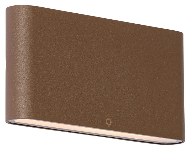 Candeeiro de parede exterior moderno castanho enferrujado 17,5 cm com LED IP65 - Batt Moderno