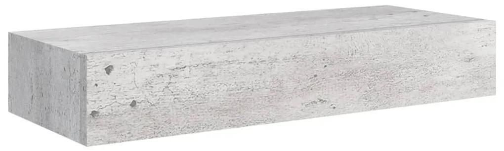 Prateleira parede c/ gaveta MDF 60x23,5x10 cm cinzento-cimento