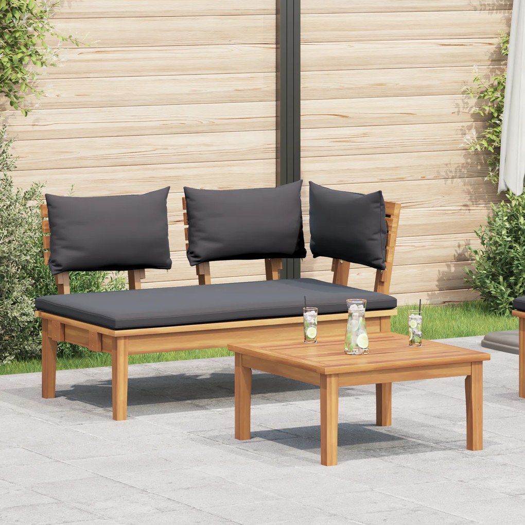 vidaXL Conjunto de Bancos de Jardim em Madeira Sólida de Teak