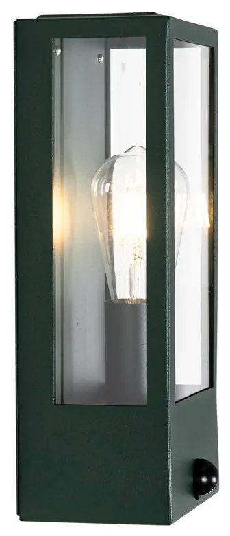 Candeeiro de parede exterior verde escuro com sensor de movimento IP44 - Rotterdam Industrial