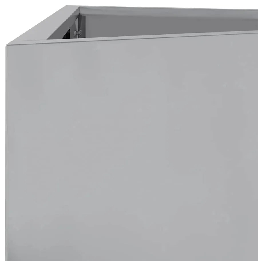 Vaso/floreira jardim 2pcs triangular 40x40x75cm aço galvanizado
