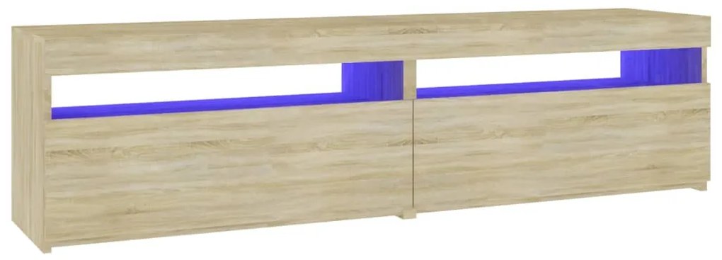 Móveis de TV com luzes LED 2 pcs 75x35x40 cm carvalho sonoma