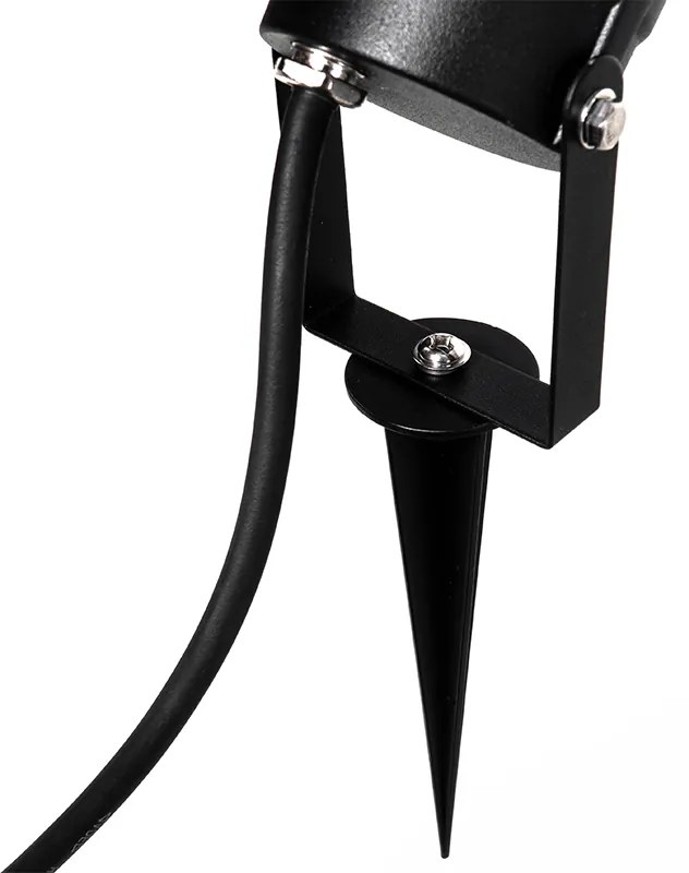 Conjunto de 3 luzes de jardim com pico preto, incluindo cabo e ficha IP65 - Done Moderno