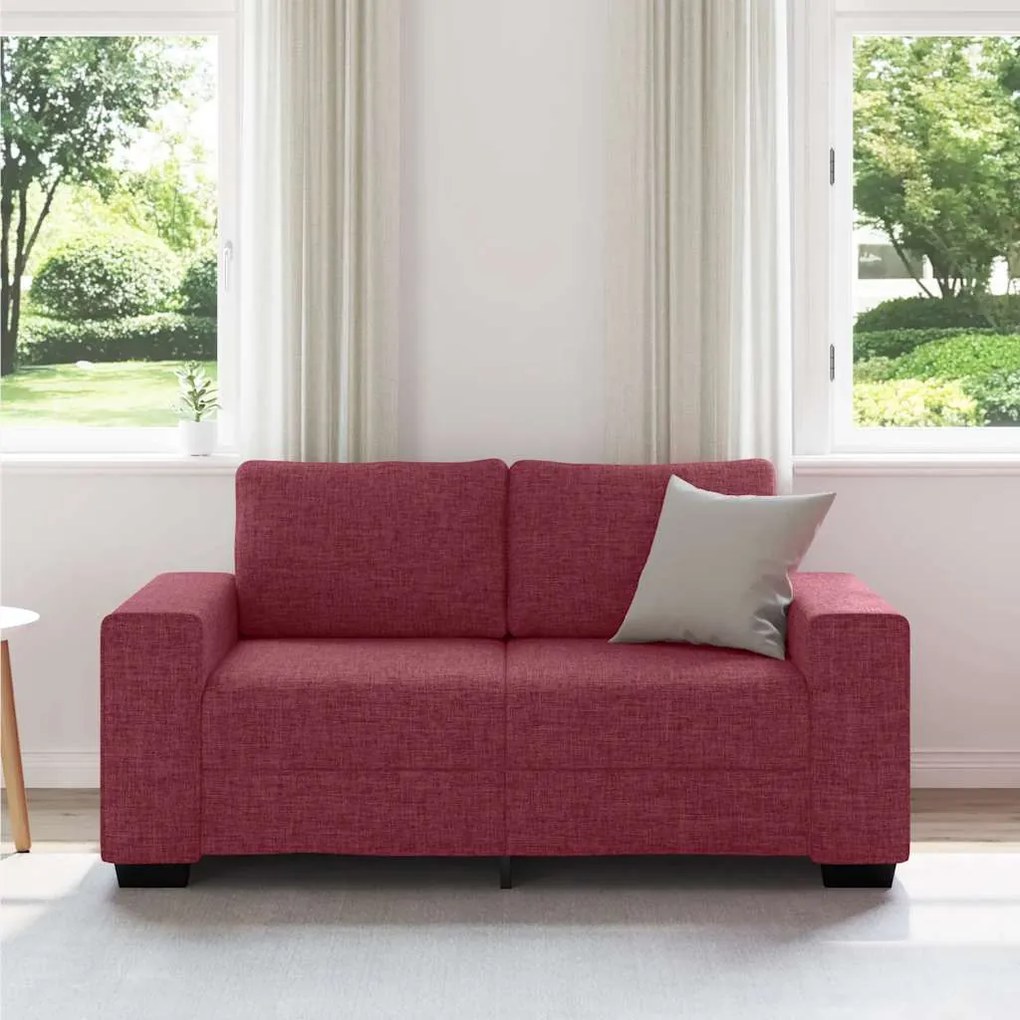 Sofá de 2 lugares tecido 120 cm vermelho tinto