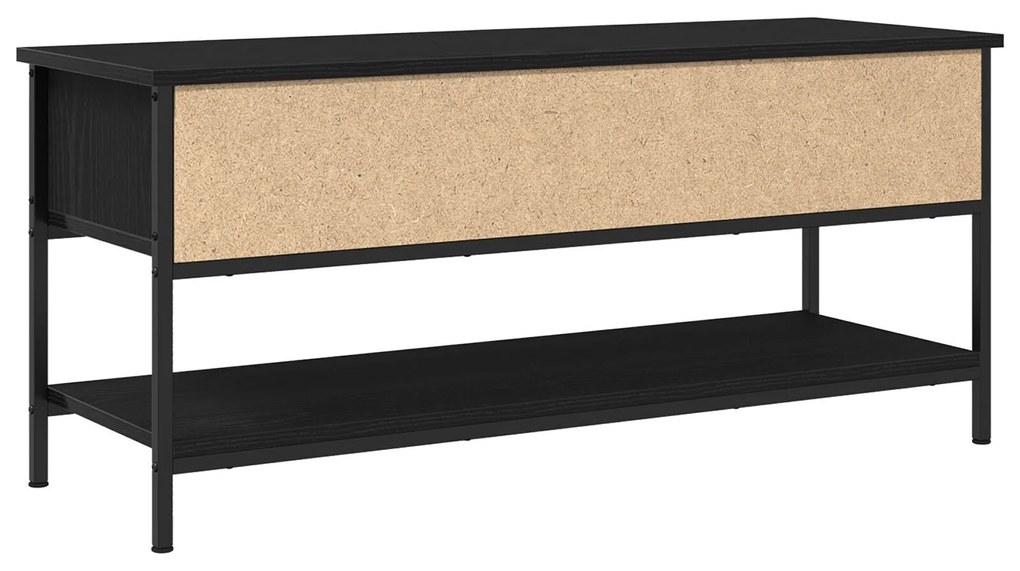 Cabide de TV vidaXL Preto Carvalho 100x35x45 cm Madeira de Engenharia