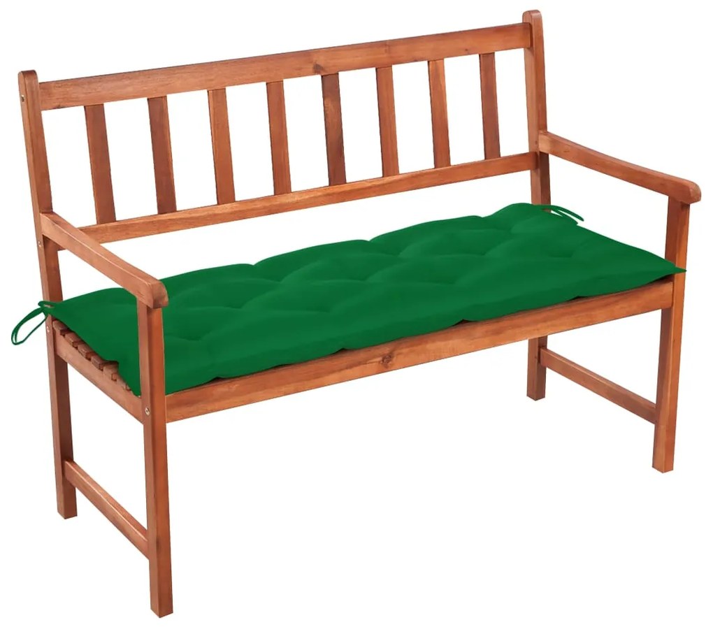 vidaXL Banco de jardim c/ almofadão 120 cm madeira acácia maciça