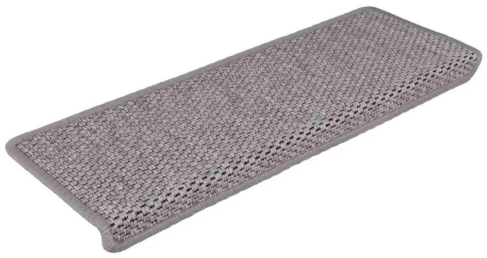Tapetes escada adesivos aspeto sisal 30pcs 65x21x4 cm prateado