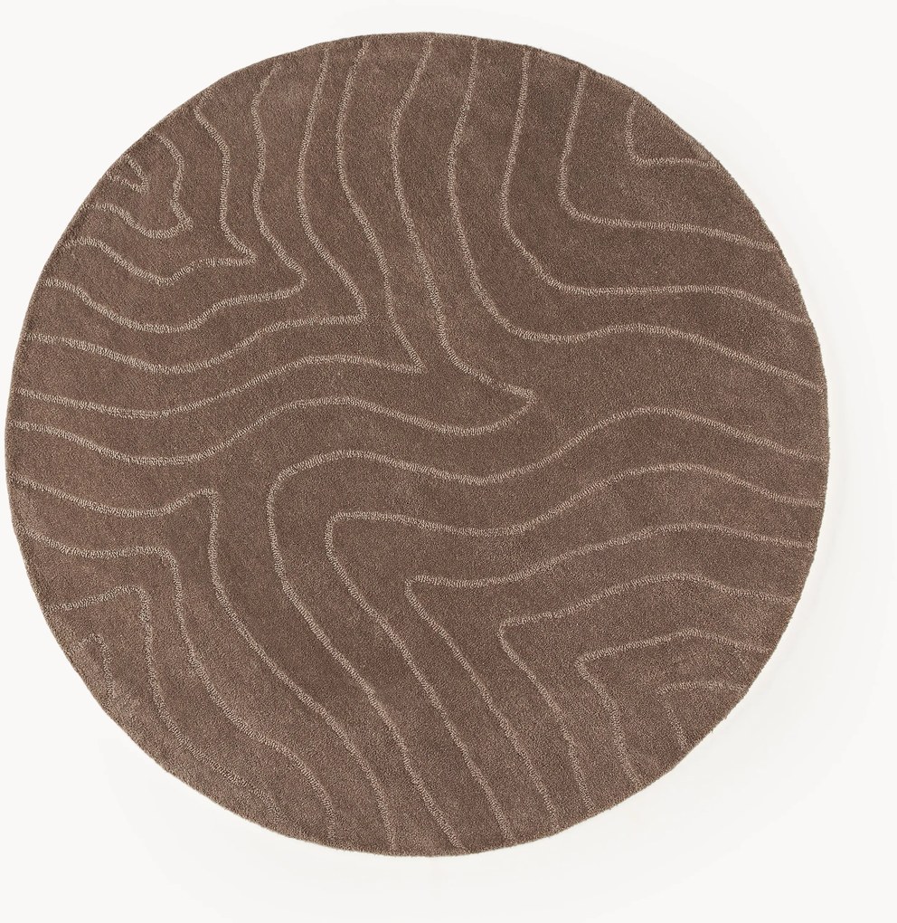 Tapete redondo em lã artesanal Aaron