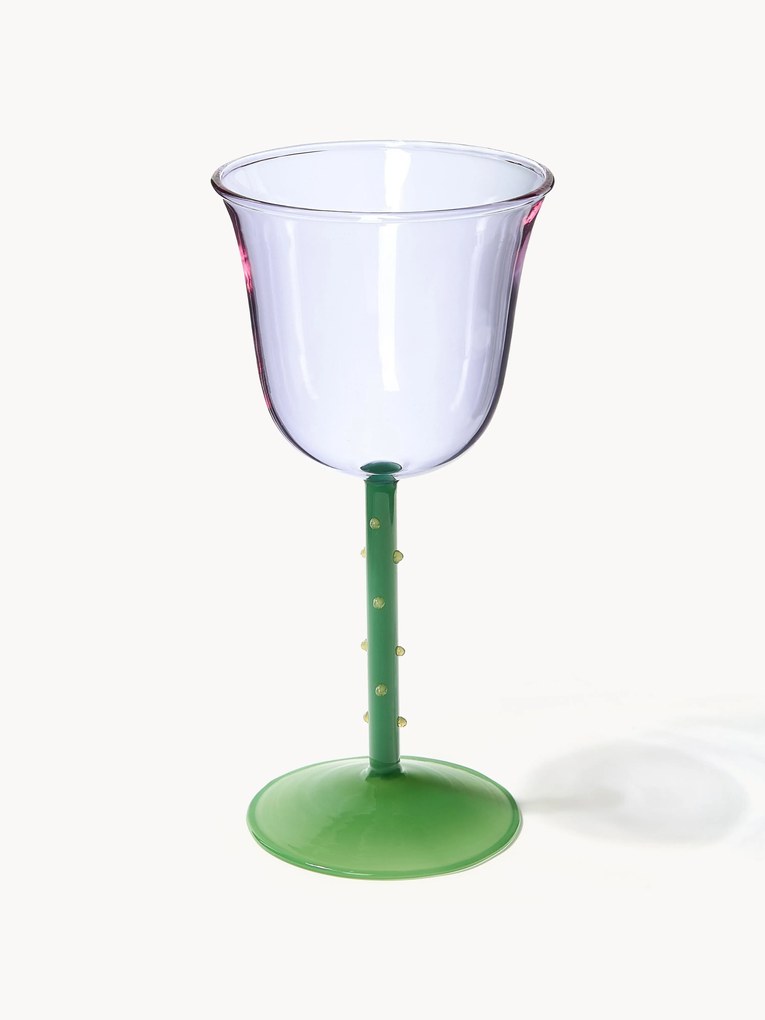 Copos de vinho em vidro de borosilicato artesanal Dot, 2 uni.