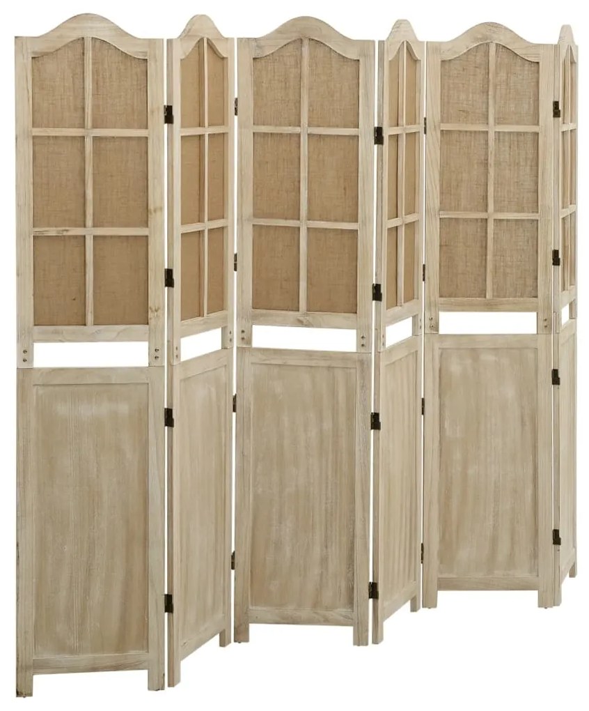 Divisória de quarto com 6 painéis 214x165 cm tecido castanho