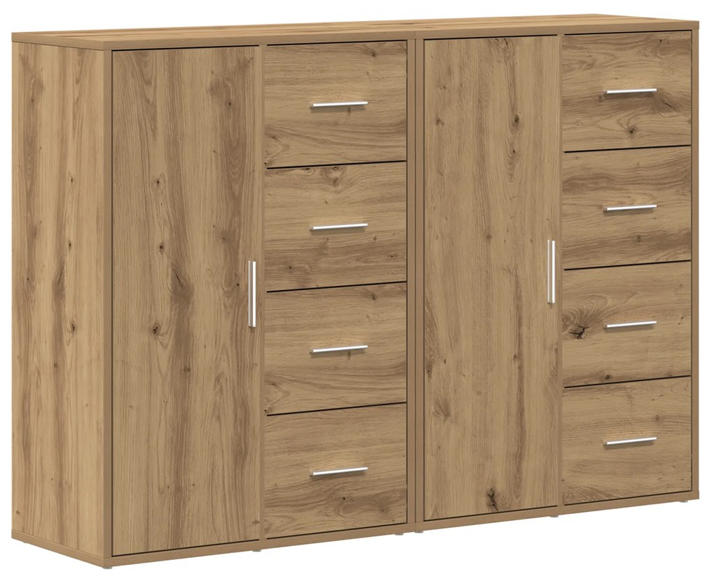 Buffets 2 pcs Carvalho Artesanal 60x31x84 cm Madeira de Engenharia