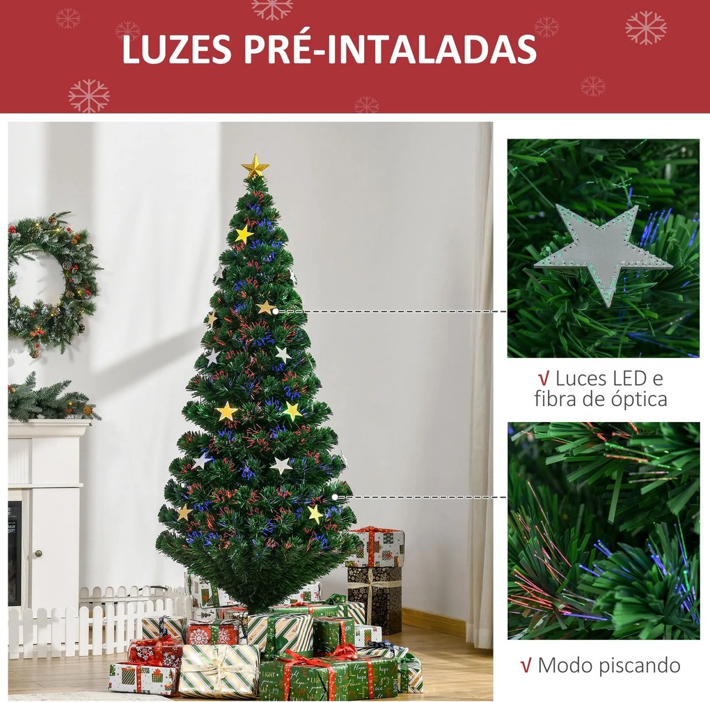 Árvore de Natal Artificial Pinheiros 180 cm com Suporte Decorações de