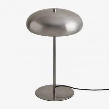 Candeeiro De Mesa Em Ferro Hilma Cinza Cromado - Sklum