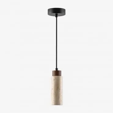Lâmpada De Teto Ø6,5 Cm Em Travertino Davise Preto - Sklum
