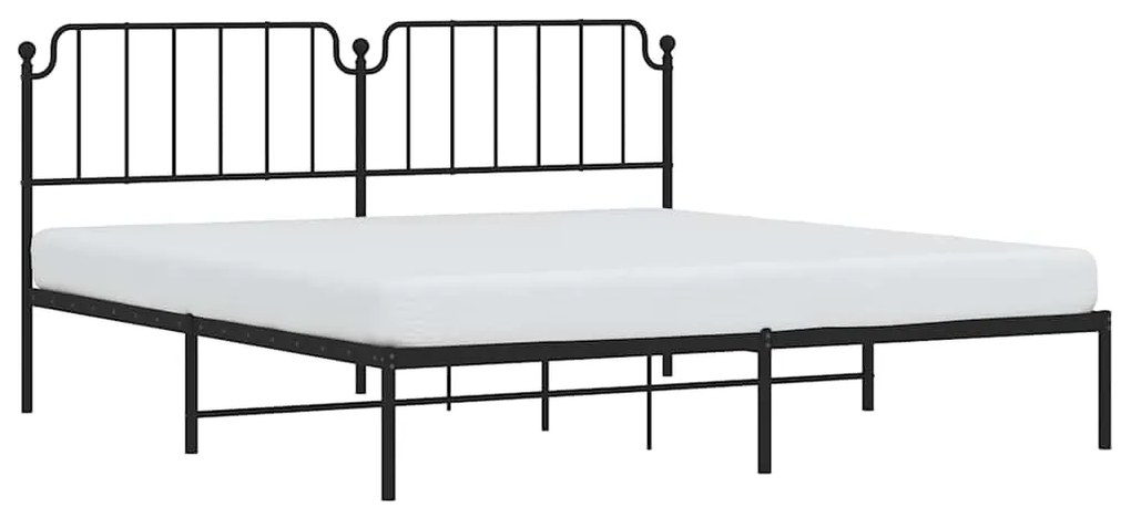 Estrutura de cama com cabeceira 193x203 cm metal preto