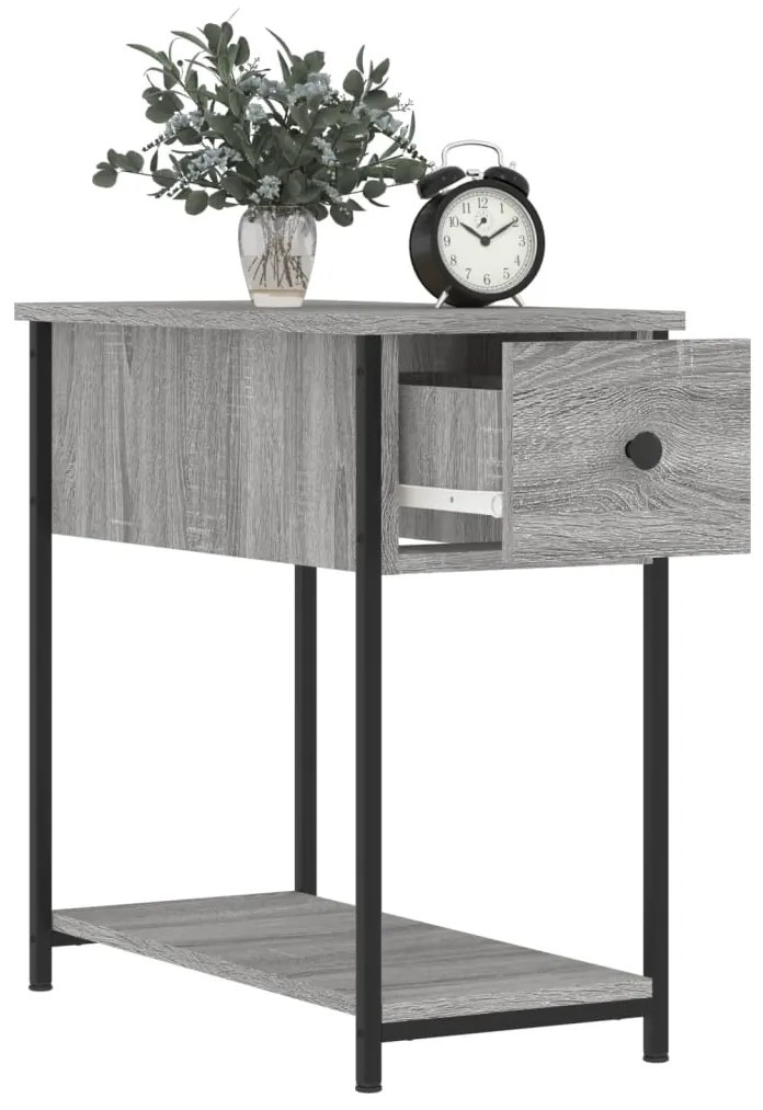 Mesa de cabeceira 30x60x60 cm derivados madeira sonoma cinza