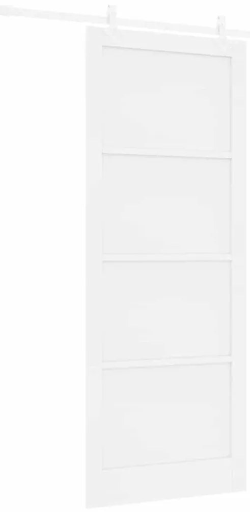 Porta Deslizante vidaXL com Conjunto de Ferragens Branca 93x232 cm Mad