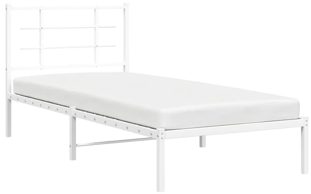 Estrutura de cama com cabeceira 90x200 cm metal branco