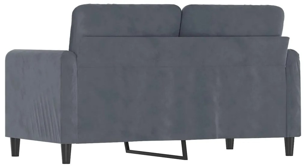 Sofá de 2 lugares 120 cm veludo cinza-escuro