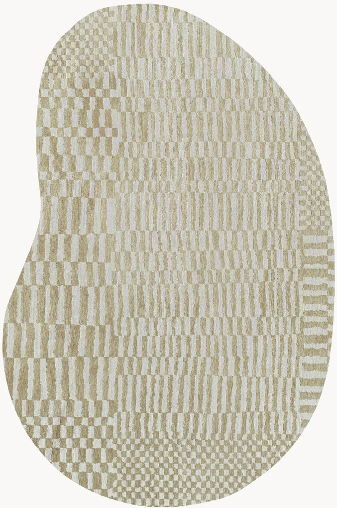 Tapete lavável em jacquard para interior e exterior de forma orgânica Berber