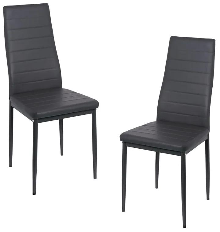 Pack 2 Cadeiras Lauter Couro Sintético - Cinza escuro