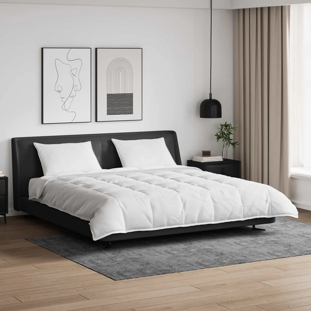 vidaXL Conjunto de Edredom com travesseiro 3 pcs Branco Pena de ganso