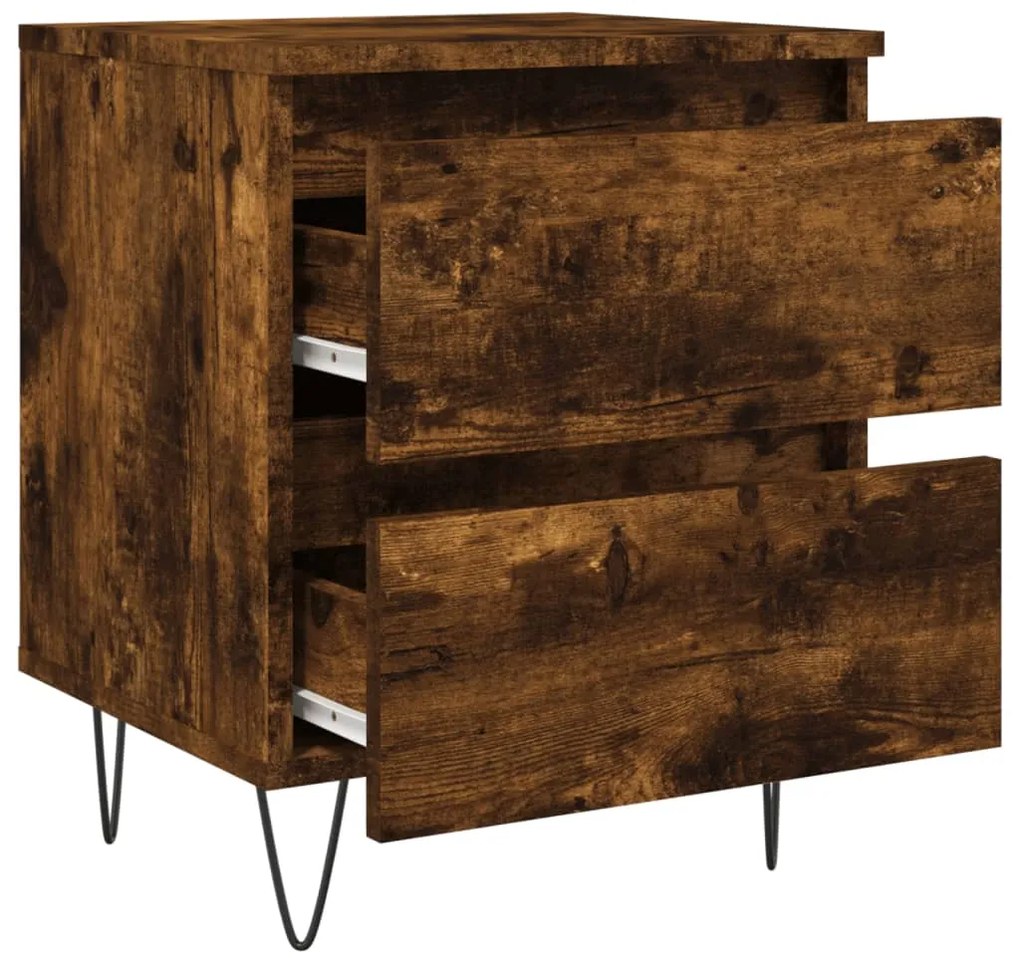 Mesa de cabeceira 40x35x50 cm derivados madeira carvalho fumado