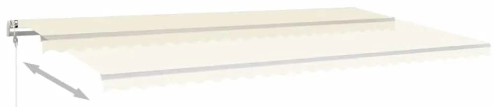 Toldo retrátil manual com postes 6x3 m cor creme