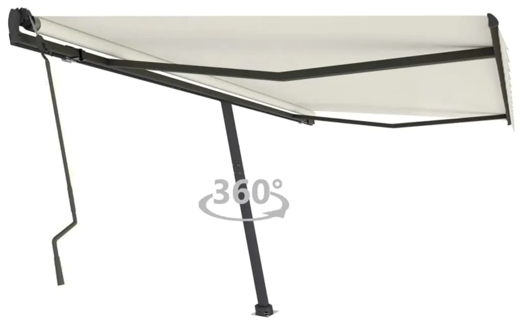 vidaXL Toldo retrátil manual independente 400x300 cm cor creme