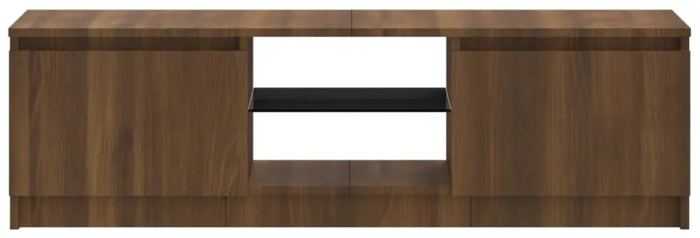 Móvel de TV com luzes LED 120x30x35,5 cm carvalho castanho