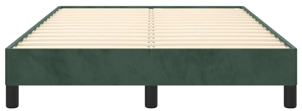 Estrutura de cama sem colchão 120x200 cm veludo verde-escuro