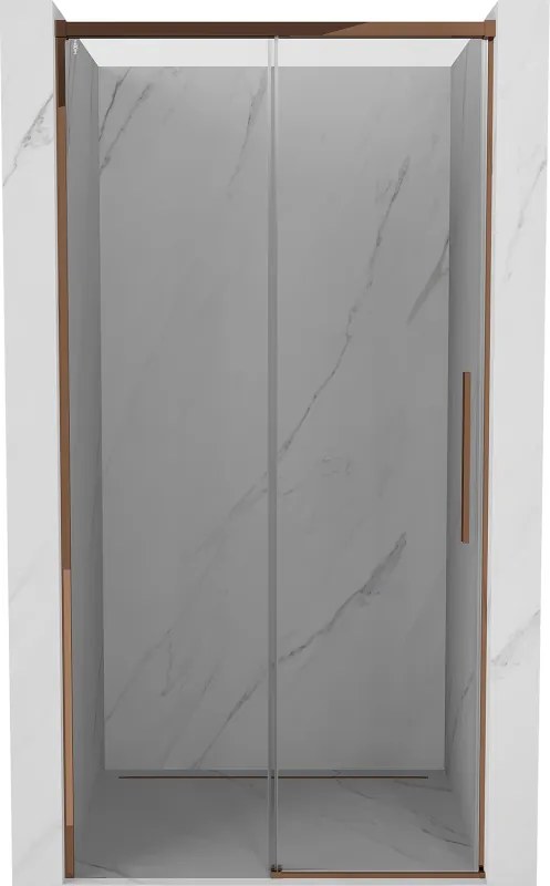 Mexen Rox portas de correr do chuveiro 110 cm, transparente, ouro rosa - 8C2-110-000-60-00