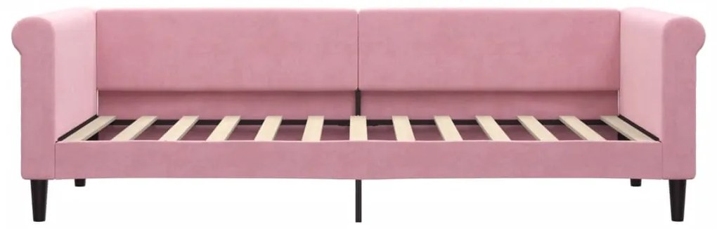Sofá-cama com colchão 80x200 cm veludo rosa