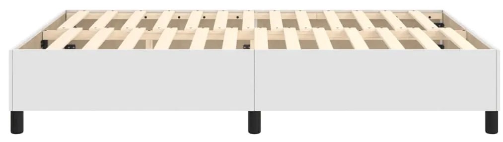 Estrutura de cama 140x190 cm couro artificial branco