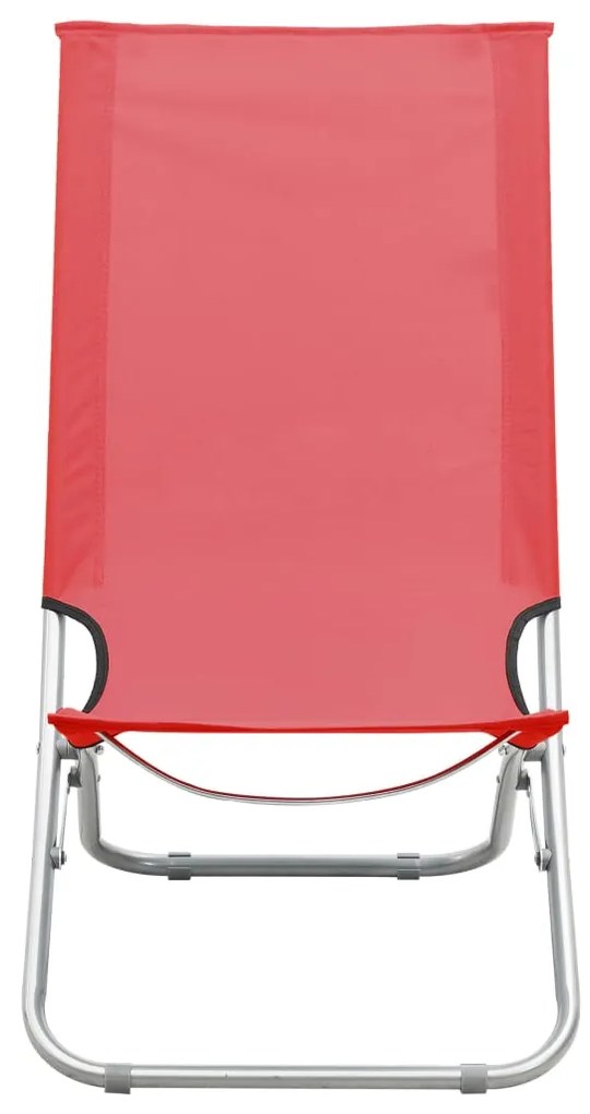 Cadeiras de praia dobráveis 2 pcs tecido vermelho